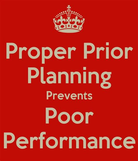 The 6 Ps: Proper Preparation Prevents Piss Poor Performance>